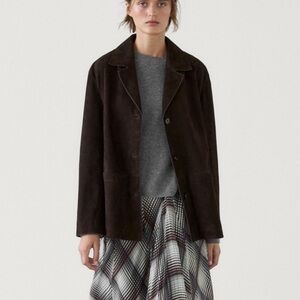 Massimo Dutti Dark Brown Suede Jacket
